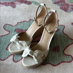 Tory Burch Bow Espadrille Wedge Sandals
